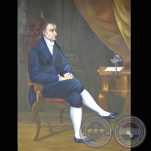 Dr. JOSÉ GASPAR RODRÍGUEZ DE FRANCIA, 2008 - Óleo de RAQUEL ROJAS PEÑA